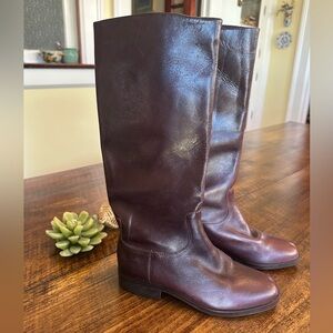 Etienne Aigner | Brown Genuine Leather Knee High Riding Boots, Size 5.5